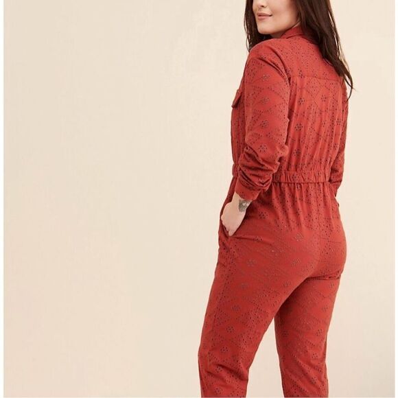 Free People Set The Tone Jumpsuit size 0 Terracota Brick Red - Picture 4 of 16
